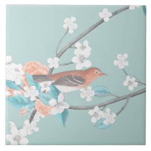 Carreau Oiseaux et fleurs