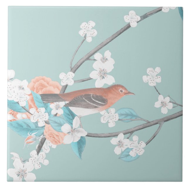 Carreau Oiseaux et fleurs (Devant)