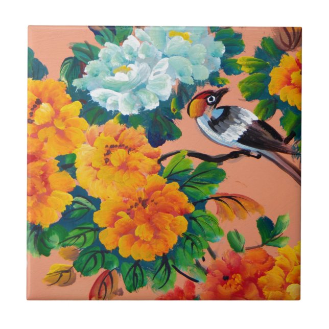 Carreau Oiseaux pour aquarelle vintages (Devant)