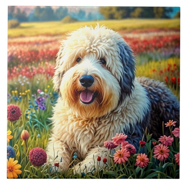 Carreau Old English Sheepdog (Devant)