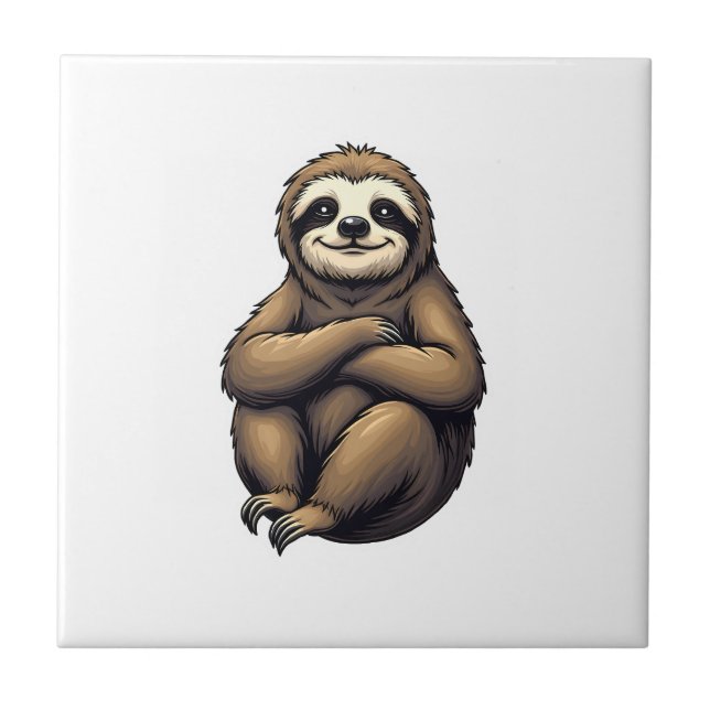 Carreau Old Print Sloth Art Vintage Graphic 2 (Devant)