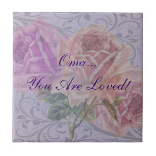 Carreau Oma "Oma vous êtes aimés !" Tuile