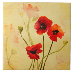 Carreau Ombres de pavot Mosaïque Unsigned Shower Accents &