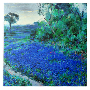 Carreau Onderdonk - Bluebonnets dans le matin de Misty