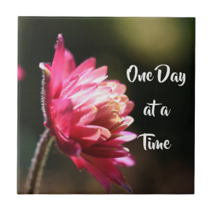 Carreau One Day At A Time Quote Flower in Sunlight 