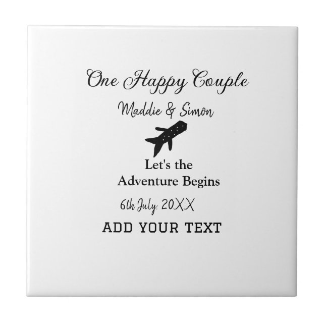 Carreau One happy Couple, l'aventure commence co mariage (Devant)