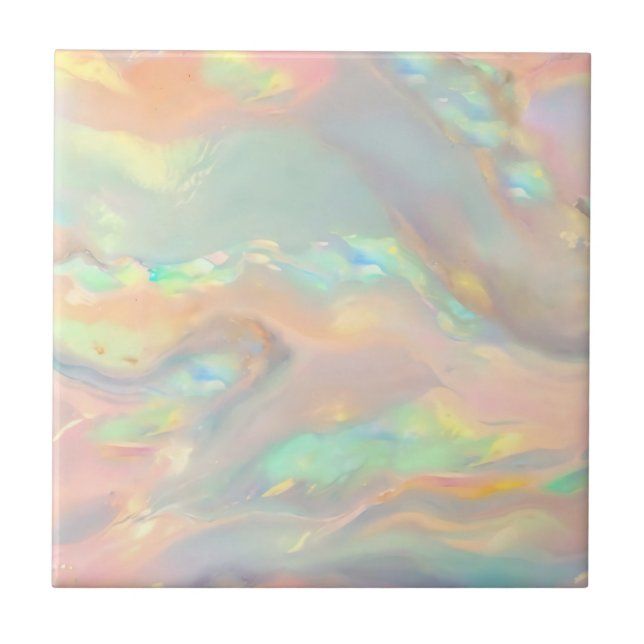 Carreau Opale holographique fausse colorée tendance (Devant)