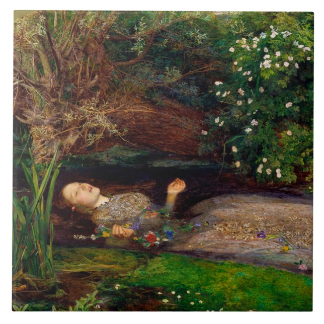 Carreau Ophélie, John Everett Millais (Devant)