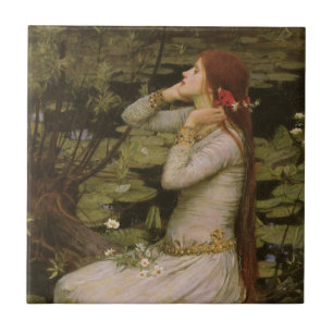 Carreau Ophélie par l'étang par John William Waterhouse