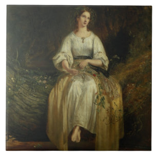 Carreau Ophélie tissant ses guirlandes, 1842 (huile sur l