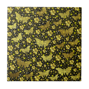 Carreau or, brillant, brillant, papillons, exclusif