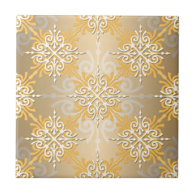 Carreau Or pâle damassé jaune (Devant)