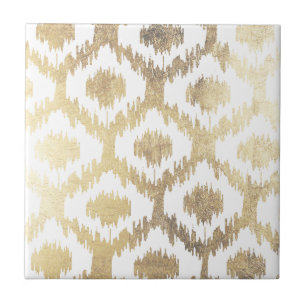 Carreau Or tiré par la main blanc moderne de faux de moti