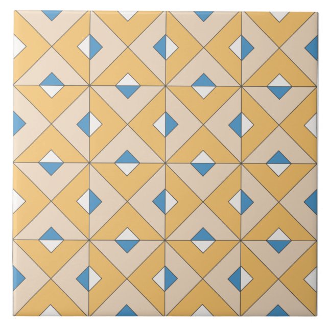 Carreau Orange Bleu Rose Géométrique Méditerranéen Espagno (Devant)