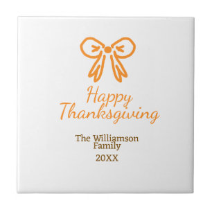 Carreau Orange bow retro bon thanksgiving ajouter famille