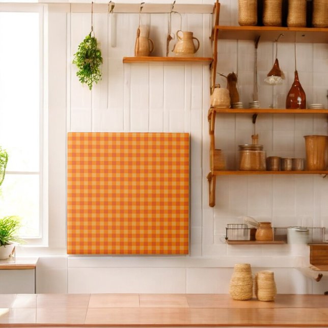 Carreau Orange Buffalo Plaid Holiday (Créateur téléchargé)