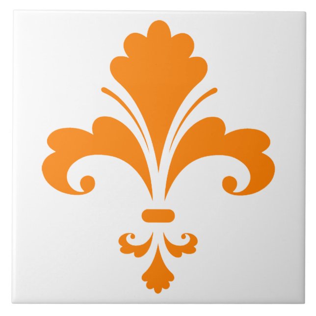 Carreau Orange Fleur de lis (Devant)