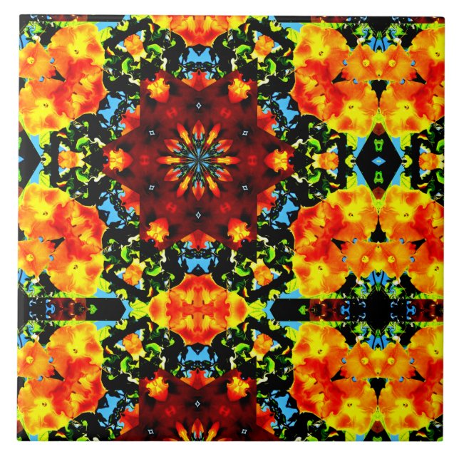 Carreau Orange Floral (Devant)