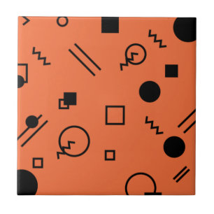 Carreau Orange, fun, trendy, geometric Memphis graphic