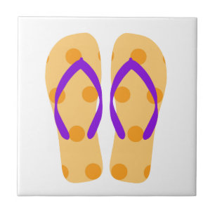 Carreau Orange Purple Summer Beach Flip Flops Carrelage cé