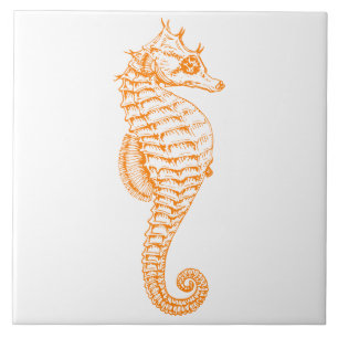 Carreau Orange Seahorse