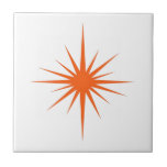 Carreau Orange Starburst atomique moderne du milieu du siè<br><div class="desc">Ce carrelage en céramique moderne du milieu du siècle dispose d'une starburst atomique orange audacieuse,  qui fera un ajout fantastique à votre projet de carrelage.</div>