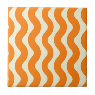 Carreau Orange Super Wavy Stripe Abstrait Printemps modern