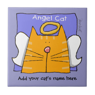 Carreau Orange Tabby Chat Angel Personnaliser
