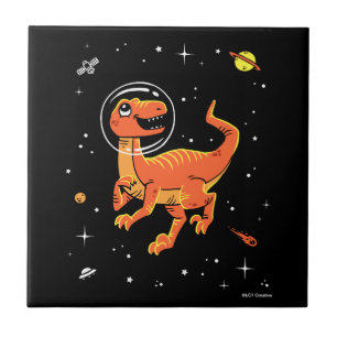 Carreau Orange Tyrannosaurus Dinos Dans L'Espace