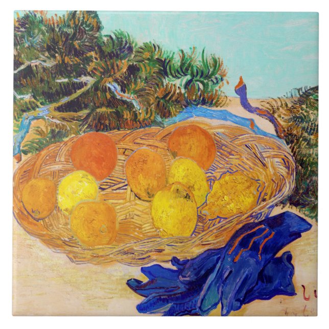 Carreau Oranges et citrons avec gants bleus, Van Gogh (Devant)