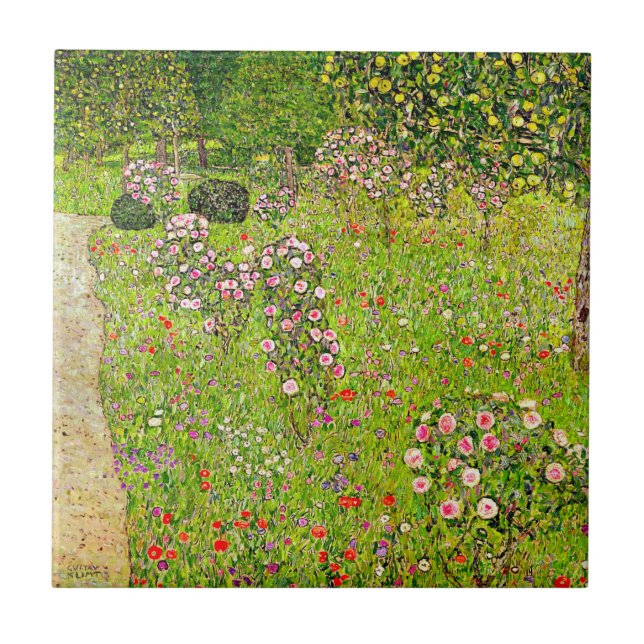 Carreau Orchard Gustav Klimt avec Rose (Devant)