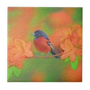 Carreau Orchard Oriole Songbird Peinture Oiseau original