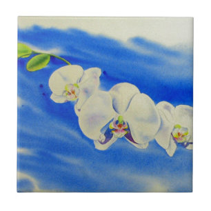 Carreau Orchidée Aquarelle peinture, brise, Nuages