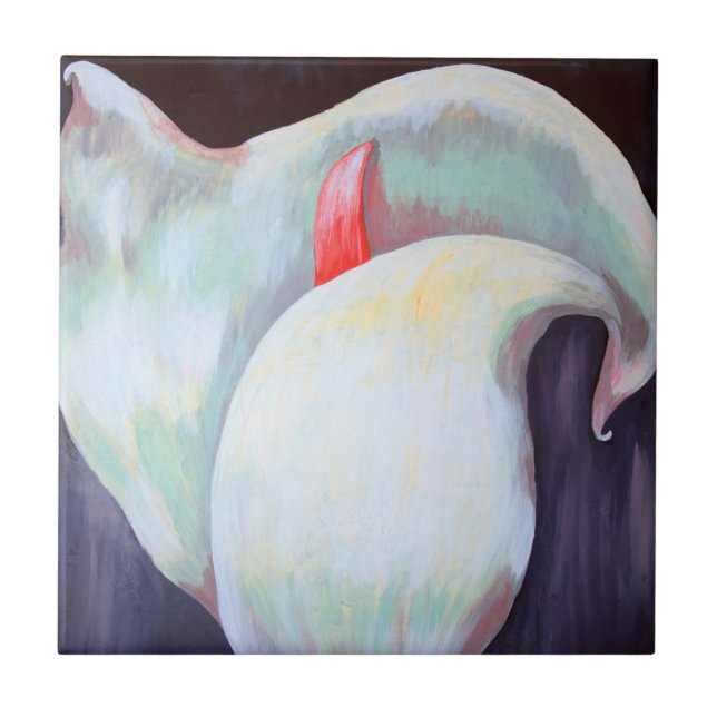 Carreau Orchidée blanche d'ivoire avec teintes citron Lila (Devant)