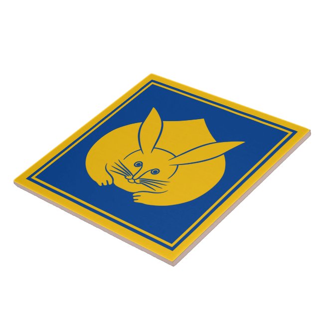 Carreau Oriental Jaune Bleu Japon Lapin Mon Art (Côté)