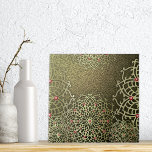Carreau Oriental Luxury Indian Gold Jewal Floral Mandala<br><div class="desc">Un design de céramique exquis,  luxueux,  avec des mandalas florales complexes,  ornées de faux accents dorés et complétées par des pierres rouges captivantes.</div>