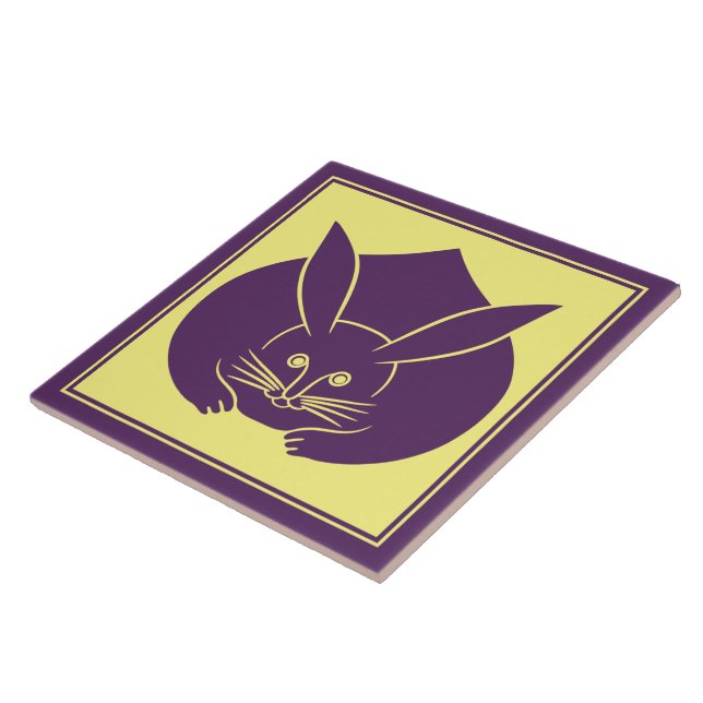 Carreau Oriental violet jaune Japon Rabbit Mon vector Art (Côté)