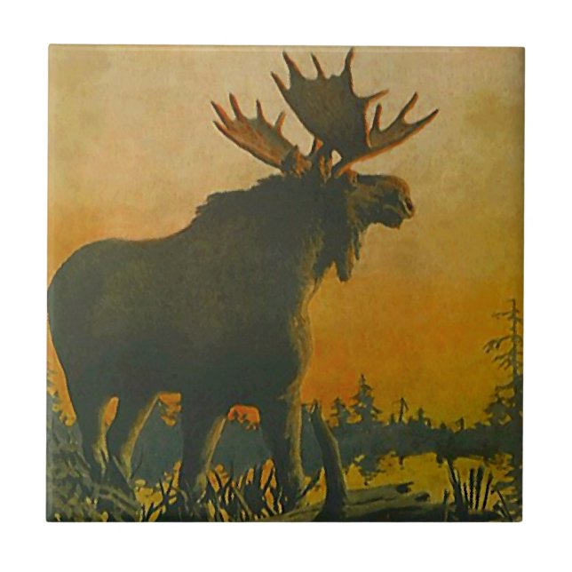Carreau Orignaux de faune dans la tuile d'âne de marais de (Devant)