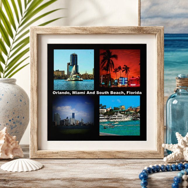 Carreau Orlando, Miami, collage de South Beach (Orlando, Miami, South Beach Collage Tile)