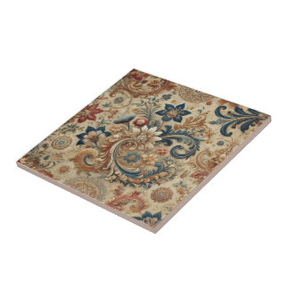Carreau Orné Vintage Brocade Motif 2