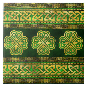 Carreau Ornement à quatre feuilles de Shamrock de Clover