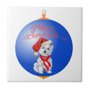 Carreau Ornement de Noël Westie