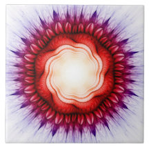 Ornement floral rouge