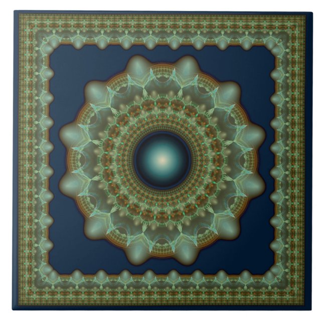 Carreau Ornement fractal brillant (Devant)