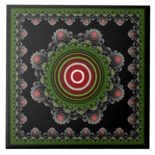 Carreau Ornement fractal de fée naturel coloré