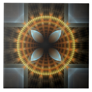 Carreau Ornement fractal rond de fée
