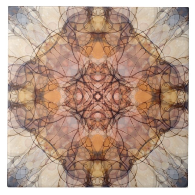 Carreau Ornement, luxe, élégant, motif, vignes, lignes (Devant)