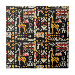 Carreau Ornement traditionnel ethnique africain, patte tri