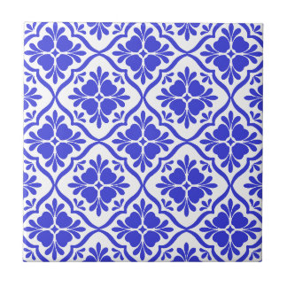 Carreau ornements bleus méditerranéens vintage