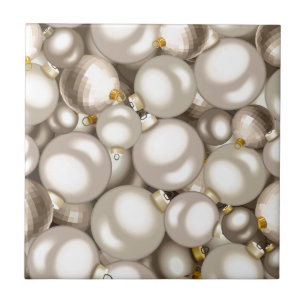 Carreau ornements de noël argenté